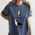 Inhale Exhale Yoga Boston Terrier Tshirt Women's Comfort Colors T-Shirt Denim