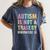Kids AUTISM IS NOT A TRAGEDY IGNORANCE IS Proud Teacher Crew Women's Comfort Colors T-Shirt Denim