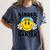 Kindergarten Teacher Hippie Smile Face Back School Women's Comfort Colors T-Shirt Denim Kindergarten Teacher Hippie Smile Face Back School Women's Comfort Colors T-Shirt Denim