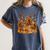 Librarian Turkey Reading Book Fall Thanksgiving Teacher Women's Comfort Colors T-Shirt Denim