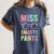 Little MISS SMARTY PANTS School Grad Teacher Last Day Women's Comfort Colors T-Shirt Denim