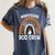 Montessori Teacher Halloween Boo Rainbow Leopard Halloween Women's Comfort Colors T-Shirt Denim