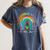Musical Teacher Teaching Music Is My Jam Rainbow Tie Dye Women's Comfort Colors T-Shirt Denim