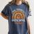 One Thankful Preschool Teacher Thanksgiving Rainbow Women's Comfort Colors T-Shirt Denim One Thankful Preschool Teacher Thanksgiving Rainbow Women's Comfort Colors T-Shirt Denim