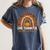 One Thankful Science Teacher Rainbow Boho Fall Thanksgiving Women's Comfort Colors T-Shirt Denim One Thankful Science Teacher Rainbow Boho Fall Thanksgiving Women's Comfort Colors T-Shirt Denim