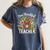One Thankful Teacher Cute Thanksgiving Turkey School Women's Comfort Colors T-Shirt Denim