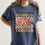 One Thankful Teacher Thanksgiving Groovy Fall Autumn Teacher Women's Comfort Colors T-Shirt Denim