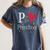 P Is For Preschool Teacher Student Back To School Women's Comfort Colors T-Shirt Denim