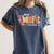 Preppy One Thankful Teacher Coquette Thanksgiving Teacher Women's Comfort Colors T-Shirt Denim