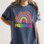 Preschool Rainbow Girls Boys Kids Teacher Back To School Women's Comfort Colors T-Shirt Denim