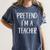 Pretend I'm A Teacher Costume Halloween Easy Adult Kid Women's Comfort Colors T-Shirt Denim