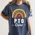 PTO Crew Parent School Volunteer Board Mom Parent Teacher Women's Comfort Colors T-Shirt Denim