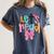 Lets Read Reading Teacher Back To School Literacy Pencil Bow Women's Comfort Colors T-Shirt Denim
