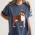 Red Boston Terrier Dog Women's Comfort Colors T-Shirt Denim
