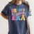 Retro Groovy Retirement Era Retired Teacher Women's Comfort Colors T-Shirt Denim Retro Groovy Retirement Era Retired Teacher Women's Comfort Colors T-Shirt Denim