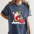 Santa Ugly Christmas Tree Lights Boston Terrier Dog Lover Women's Comfort Colors T-Shirt Denim