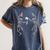Science Teacher Dancing Skeleton Halloween Chemist Scientist Women's Comfort Colors T-Shirt Denim