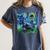 Scottish Terrier Starry Night Scotty Dog Art By Aja Women's Comfort Colors T-Shirt Denim