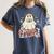Spooky Teacher Groovy Retro Ghost Teacher Halloween 2023 For Men Women Kids Women's Comfort Colors T-Shirt Denim