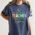 This Teacher Is Glowing Hello Summer End Of School Women's Comfort Colors T-Shirt Denim
