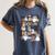 Teacher Library Ghost Reading Book Halloween Cat Women's Comfort Colors T-Shirt Denim
