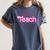 Teacher Life My Job Is Teach Women's Comfort Colors T-Shirt Denim Teacher Life My Job Is Teach Women's Comfort Colors T-Shirt Denim