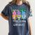 Teaching My Little Gnomies With Gnome For Teacher Women Women's Comfort Colors T-Shirt Denim