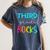 Third Grade Rocks Shirt Team 3rd Grade Teacher Women's Comfort Colors T-Shirt Denim