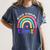 Tiny Human Tamer Watercolor Rainbow Daycare Teacher Women's Comfort Colors T-Shirt Denim Tiny Human Tamer Watercolor Rainbow Daycare Teacher Women's Comfort Colors T-Shirt Denim