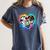 TK Teacher Transitional Kindergarten Heart Back To School Women's Comfort Colors T-Shirt Denim