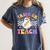 Trick Or Teach Groovy Halloween Teachers Women's Comfort Colors T-Shirt Denim