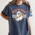 Trick Or Teach Groovy Retro Ghost Halloween Teacher Kids Women's Comfort Colors T-Shirt Denim