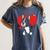 Valentine's Day Boston Terrier Heart Women's Comfort Colors T-Shirt Denim