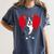 Valentine's Day Boston Terrier Lover Women's Comfort Colors T-Shirt Denim