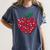 Valentines Day Teacher Hearts Apple Love Teach Women Men Women's Comfort Colors T-Shirt Denim