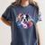 Watercolor Floral Boston Terrier Mama Dog Lover Mother's Day Women's Comfort Colors T-Shirt Denim