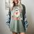 Groovy Halloween Trick Or Teach Retro Floral Ghost Teacher Women's Comfort Colors T-Shirt Berry