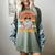 I Teach In My Pajamas Teacher Sunset Bear Retro Women's Comfort Colors T-Shirt Berry