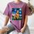 Red Heeler Starry Night Cattle Dog Colorful Art By Aja For Men Women Girls Kids Women's Comfort Colors T-Shirt Moss