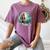 Whimsical Forest Adventures Sasquatch Bigfoot Walking Boston Terrier Dog Lovers Women's Comfort Colors T-Shirt Moss