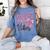4th Fourth Grade Vibes Back To School Coquette Teacher Girl Women's Comfort Colors T-Shirt Blue Jean
