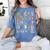 ABC Animals Alphabet Graphic Boys Girls Kindergarten Teacher Women's Comfort Colors T-Shirt Blue Jean