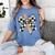 Back To School Hello Fifth Grade Teacher Coquette Pencil Bow Women's Comfort Colors T-Shirt Blue Jean