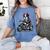 Biker Boston Terrier Dog Riding Motorbike Women's Comfort Colors T-Shirt Blue Jean