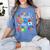I Blasted Through 100 Days Of School 100th Day Teacher Kids Women's Comfort Colors T-Shirt Blue Jean