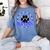 Blue Bobcats School Spirit Coquette Bow Mascot Teacher Women's Comfort Colors T-Shirt Blue Jean
