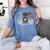 Boston Terrier 4th Of July US American Flag Dog Patriotic Women's Comfort Colors T-Shirt Blue Jean