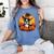 Boston Terrier Bostie Dog Breed Pet Halloween Pumpkins Women's Comfort Colors T-Shirt Blue Jean