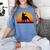 Boston Terrier Bostie Sunset Retro Dog Pet Mom Dad Women's Comfort Colors T-Shirt Blue Jean