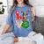 Boston Terrier Christmas Tree Lights Santa Dog Xmas For Men Women Kids Women's Comfort Colors T-Shirt Blue Jean
